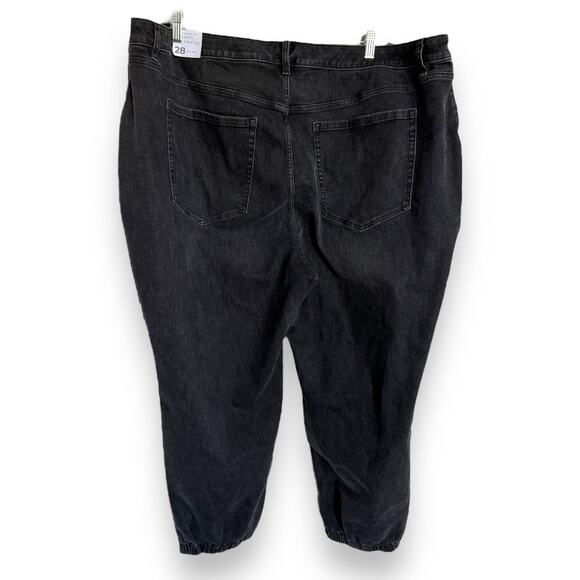 Lane Bryant Womens Jeans Sz 28 Signature Fit Boyfriend Cozy Jogger Black‎ Wash - Picture 6 of 9